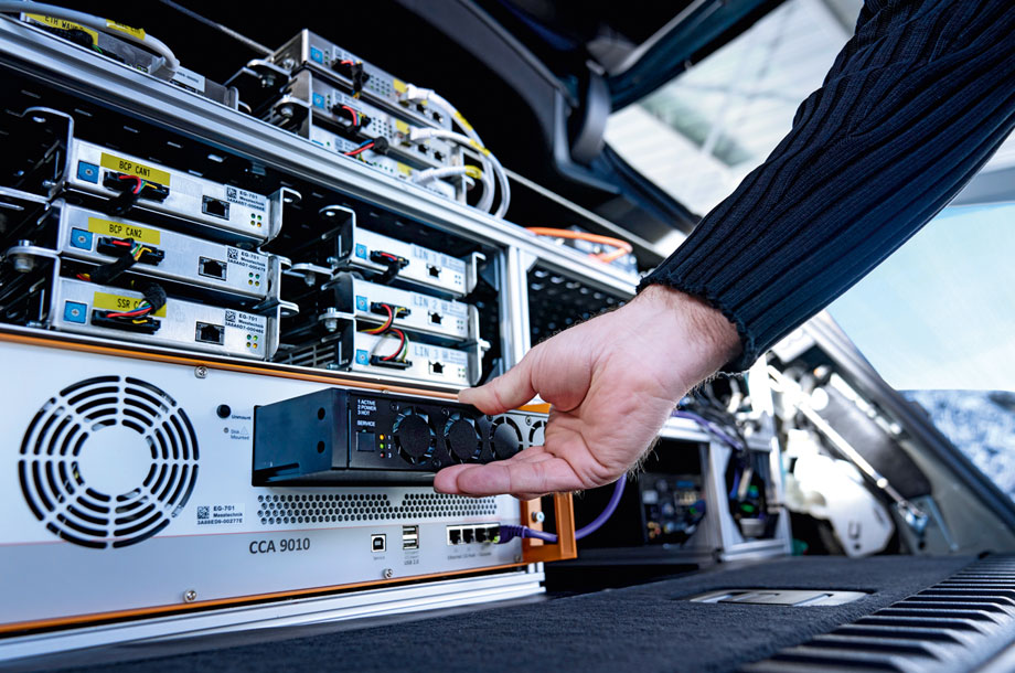 A passion for collecting: During test drives, data is stored on a solid-state drive.