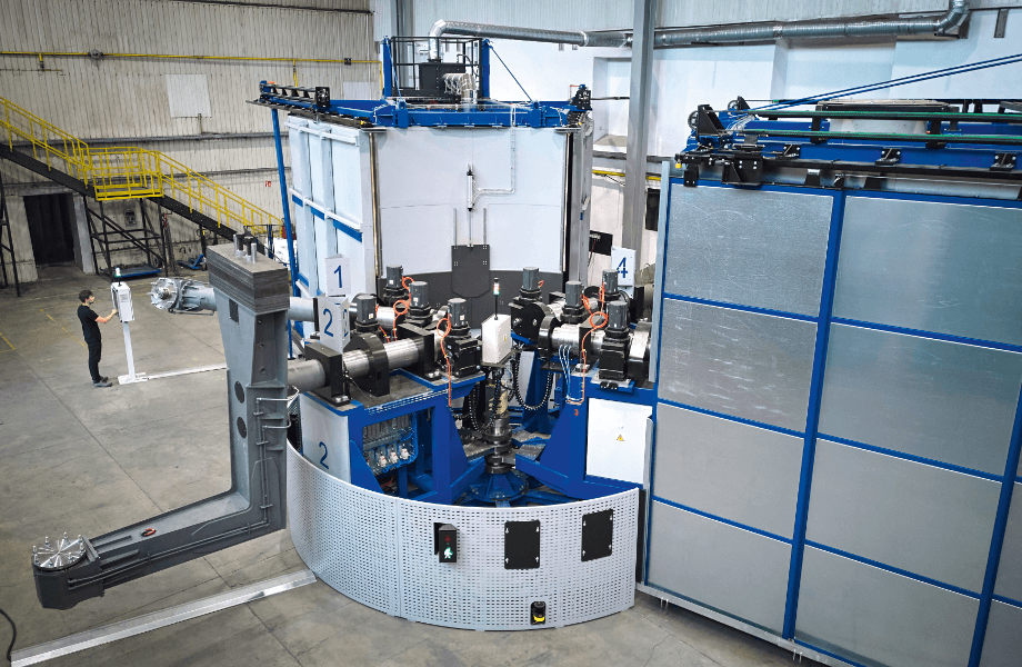 High-tech carousel-type rotomoulding machine: OREX ROTOMOULDING machines... (Images by Michael Koch/Digital Fotogroup)